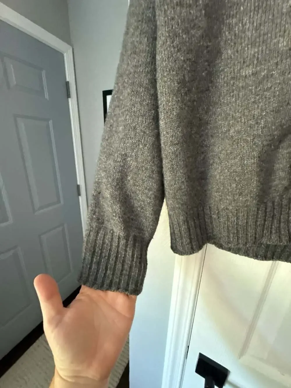 Vintage McGregor Button-Front Cardigan Sweater 75% Shetland Wool Blend Grey